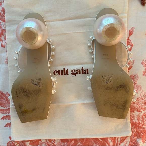 Cult Gaia “Ilona” Pearl-Embellished Sandals size 39.5 / US 9.5 - Picture 5 of 10